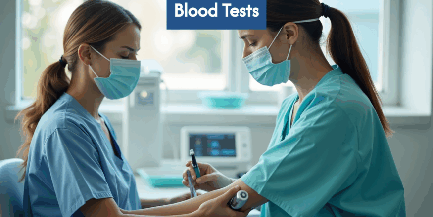 Healthcare professional drawing blood in a modern clinic